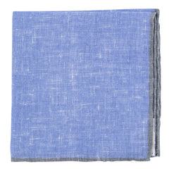 Fiori Di Lusso Blue Solid Linen Pocket Square - 12 3/8" x 12 3/8" (821)