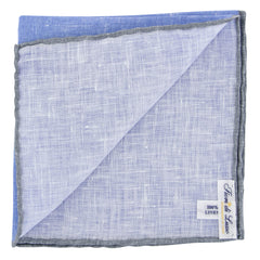Fiori Di Lusso Blue Solid Linen Pocket Square - 12 3/8" x 12 3/8" (821)