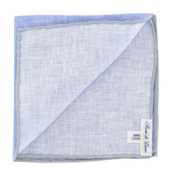Fiori Di Lusso Blue Solid Linen Pocket Square - 12 3/8" x 12 3/8" (813)