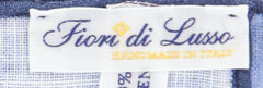 Fiori Di Lusso Blue Solid Linen Pocket Square - 12 3/8" x 12 3/8" (825)