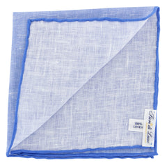 Fiori Di Lusso Blue Solid Linen Pocket Square - 12 3/8" x 12 3/8" (805)