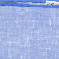 Fiori Di Lusso Blue Solid Linen Pocket Square - 12 3/8" x 12 3/8" (805)