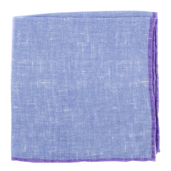 Fiori Di Lusso Blue Solid Linen Pocket Square - 12 3/8" x 12 3/8" (816)