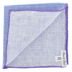 Fiori Di Lusso Blue Solid Linen Pocket Square - 12 3/8" x 12 3/8" (816)