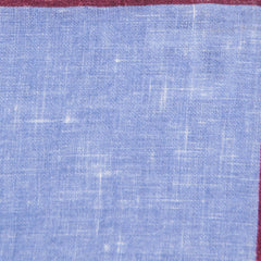 Fiori Di Lusso Blue Solid Linen Pocket Square - 12 3/8" x 12 3/8" (822)