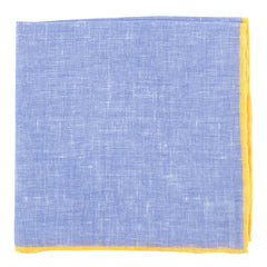 Fiori Di Lusso Blue Solid Linen Blend Pocket Square - 12 3/8" x 12 3/8" (845)