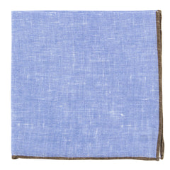 Fiori Di Lusso Blue Solid Linen Pocket Square - 12 3/8" x 12 3/8" (807)