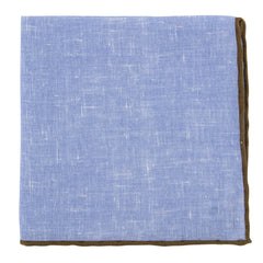 Fiori Di Lusso Blue Solid Linen Pocket Square - 12 3/8" x 12 3/8" (817)