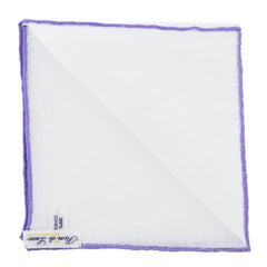 Fiori Di Lusso White Geometric Pocket Square - 12" x 12" (FL725177)