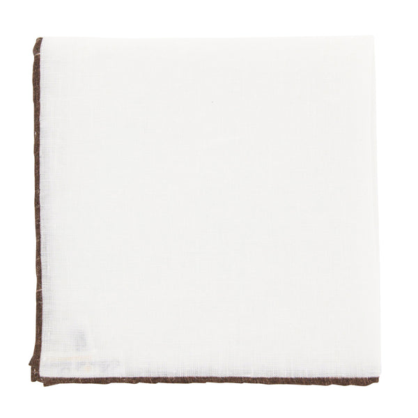 Fiori Di Lusso White Geometric Pocket Square - 12" x 12" (FL7251716)