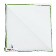 Fiori Di Lusso White Geometric Pocket Square - 12" x 12" (FL726176)