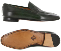Fiori Di Lusso Green Leather Shoes - Loafers - (ROMAGRN) - Parent