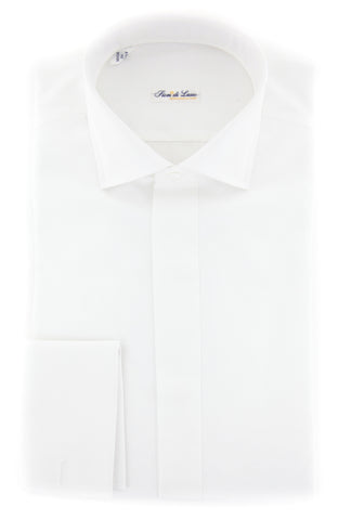 Fiori Di Lusso White Tuxedo Shirt - Extra Slim - With Bib