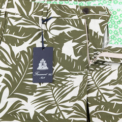 Finamore Napoli Olive Green Palm Leaf Bermuda Shorts - Slim - (ED) - Parent