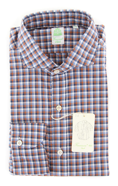 Finamore Napoli Blue Plaid Shirt - Extra Slim - (2018022840) - Parent