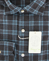 Finamore Napoli Brown Plaid Shirt - Extra Slim - (02FN12234) - Parent
