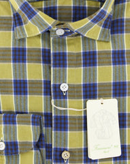 Finamore Napoli Yellow Check Shirt - Extra Slim - (FN830178) - Parent