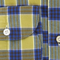 Finamore Napoli Yellow Check Shirt - Extra Slim - (FN830178) - Parent