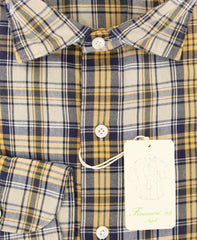 Finamore Napoli Yellow Plaid Shirt - Extra Slim - (FN830174) - Parent