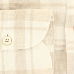 Finamore Napoli Beige Plaid Shirt - Extra Slim - (2018022841) - Parent