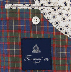 Finamore Napoli Blue Linen Plaid Sportcoat - (GID88001002) - Parent