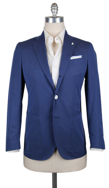 New $950 Finamore Napoli Blue Cotton Blend Sportcoat - (FNSPT880015) - Parent
