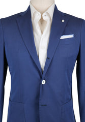New $950 Finamore Napoli Blue Cotton Blend Sportcoat - (FNSPT880015) - Parent