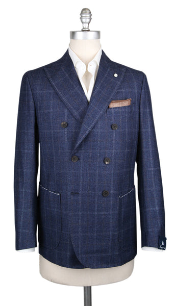 Finamore Napoli Dark Blue Window Pane Sportcoat - (FN117171) - Parent