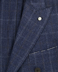 Finamore Napoli Dark Blue Window Pane Sportcoat - (FN117171) - Parent