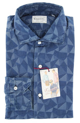 Finamore Napoli Blue Fancy Cotton Shirt - Extra Slim - (PW) - Parent