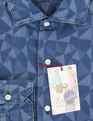 Finamore Napoli Blue Fancy Cotton Shirt - Extra Slim - (PW) - Parent