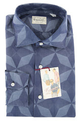 Finamore Napoli Blue Fancy Cotton Shirt - Extra Slim - (PV) - Parent