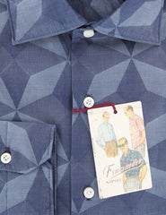 Finamore Napoli Blue Fancy Cotton Shirt - Extra Slim - (PV) - Parent