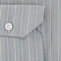 Finamore Napoli Blue Striped Cotton Shirt - Extra Slim - (PU) - Parent