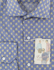Finamore Napoli Light Blue Floral Cotton Shirt - Extra Slim - (Y2) - Parent