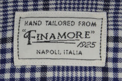Finamore Napoli Dark Blue Plaid Flannel Shirt - Extra Slim - (Y4) - Parent