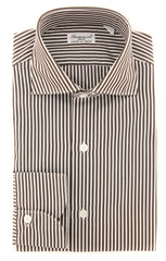 Finamore Napoli Brown Striped Shirt - Extra Slim - (2018022320) - Parent