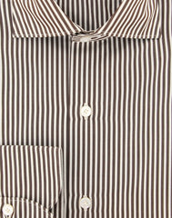 Finamore Napoli Brown Striped Shirt - Extra Slim - (2018022320) - Parent