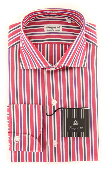 Finamore Napoli Red Striped Shirt - Extra Slim - (201803169) - Parent