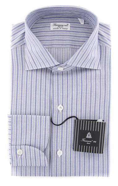 Finamore Napoli Gray Striped Shirt - Extra Slim - (F14186) - Parent