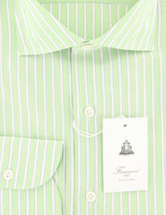 Finamore Napoli Green Striped Cotton Shirt - Slim - (FW) - Parent