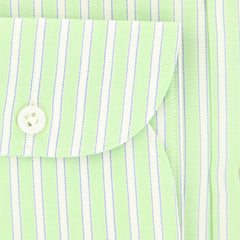 Finamore Napoli Green Striped Cotton Shirt - Slim - (FW) - Parent