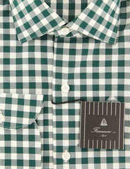 Finamore Napoli Dark Green Check Cotton Shirt - Extra Slim - (FL) - Parent