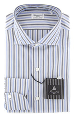 Finamore Napoli Light Blue Striped Shirt - Extra Slim - (201802264) - Parent