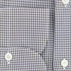 Finamore Napoli Brown Micro-Check Shirt - Slim - (FN818175) - Parent