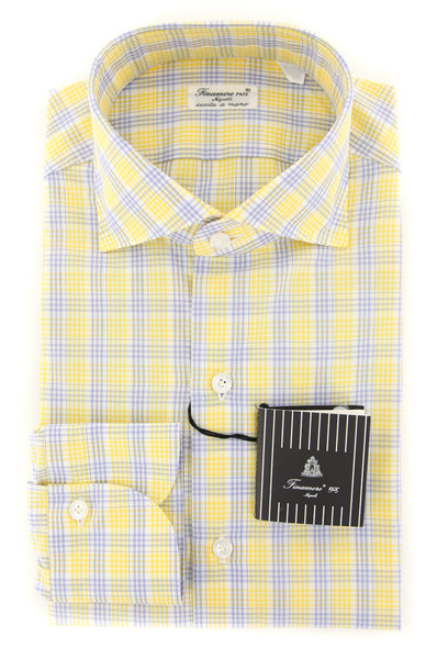 Finamore Napoli Yellow Plaid Shirt - Slim - (FN818172) - Parent
