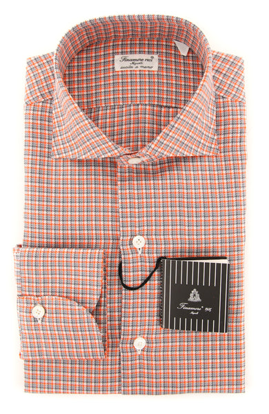 Finamore Napoli Orange Fancy Shirt - Slim - (FN818177) - Parent