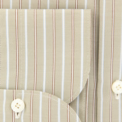 Finamore Napoli Beige Striped Shirt - Extra Slim - (2018022318) - Parent