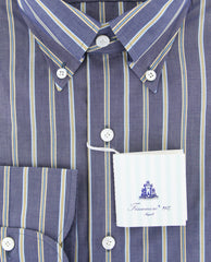 Finamore Napoli Navy Blue Striped Shirt - Slim - (2018030132) - Parent