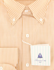 Finamore Napoli Orange Striped Shirt - Slim - (2018031429) - Parent